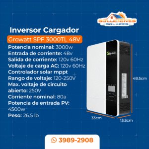 Inversor cargador Growatt 3000W SPF