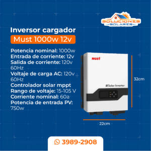 Inversor Cargador Must 1000W 12V